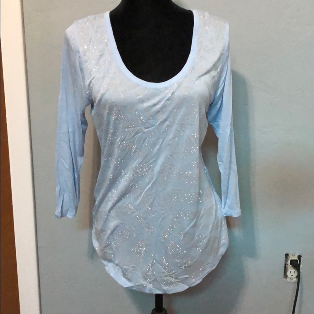 3/4 sleeve sparkle shirt